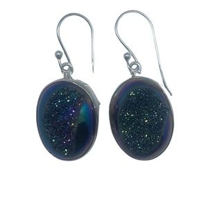 Earrings set in 925 Sterling Silver with Genuine Semi-Precious Gemstones Rainbow
